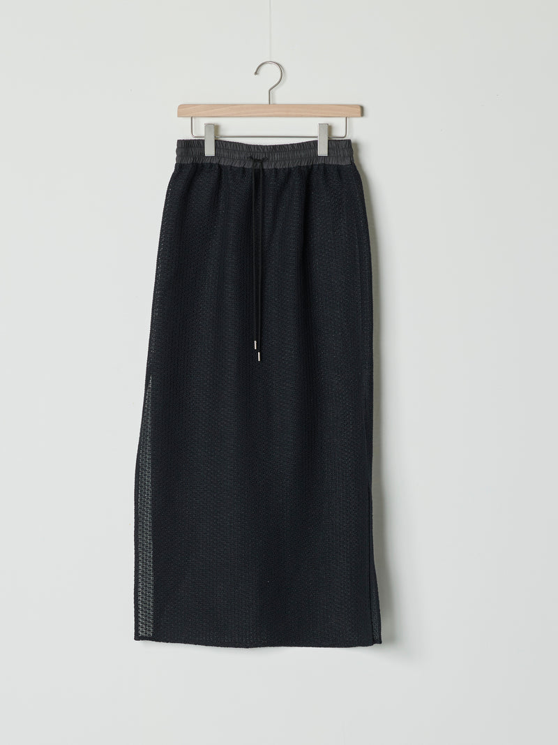 【26SS予約商品】Drawstring Mesh Skirt BLACK
