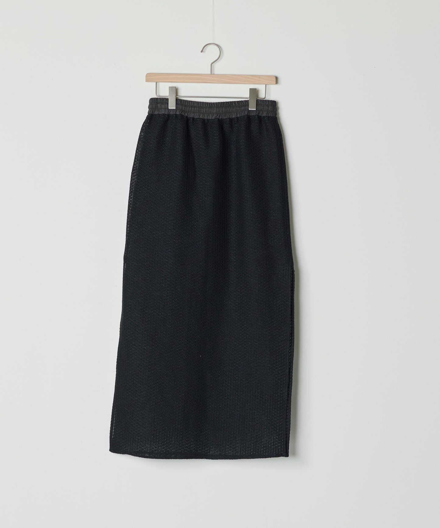 【26SS予約商品】Drawstring Mesh Skirt BLACK