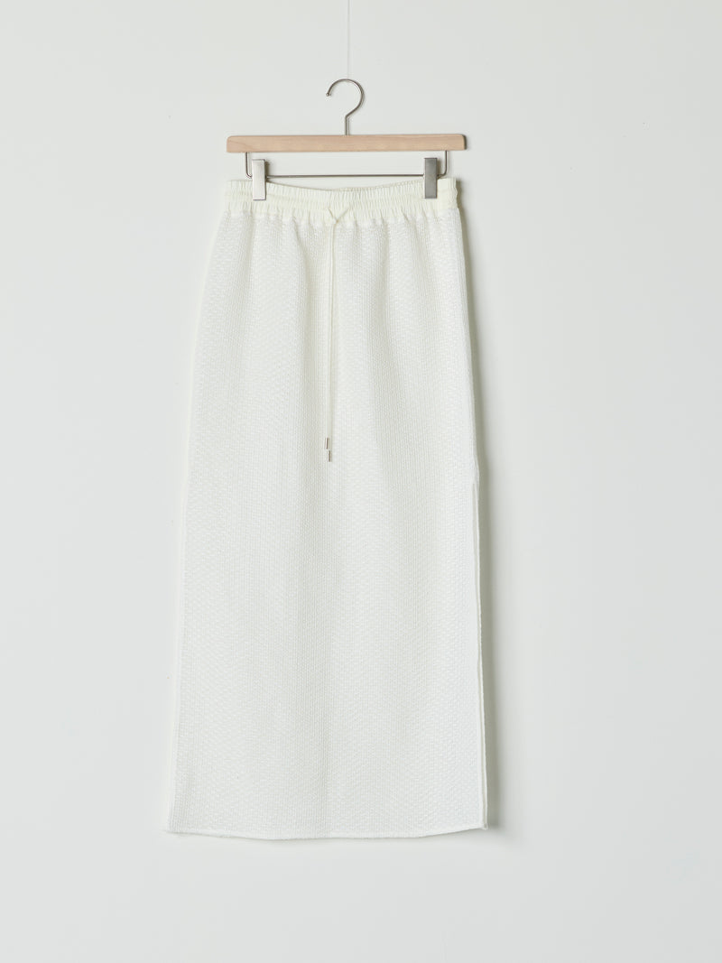 【26SS予約商品】Drawstring Mesh Skirt WHITE