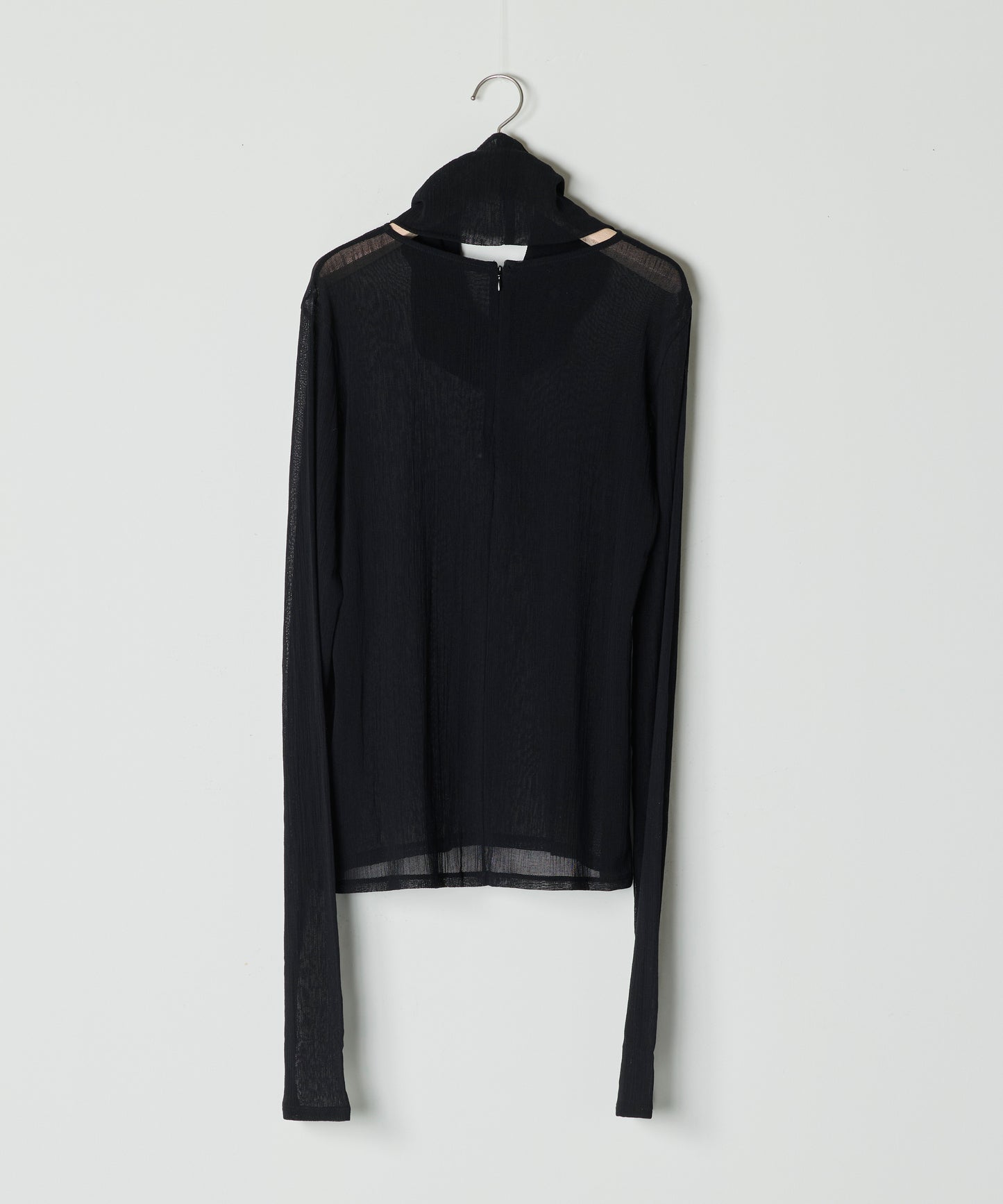 【26SS予約商品】Convertible Neck Mesh Top BLACK