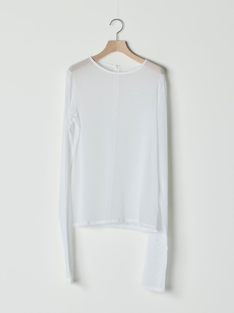 【26SS予約商品】Convertible Neck Mesh Top WHITE