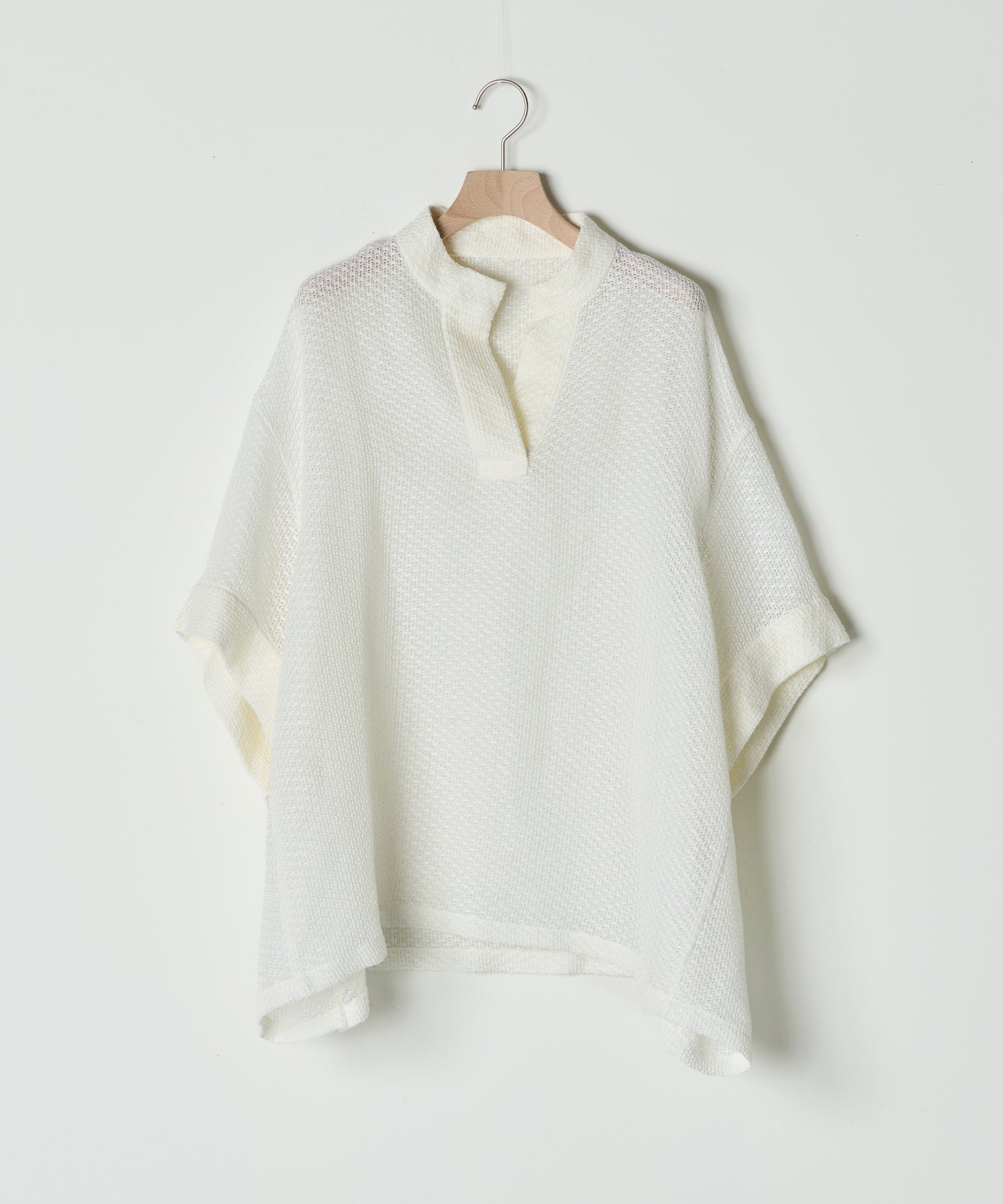 【26SS予約商品】Half-Sleeve Pullover Mesh Top WHITE