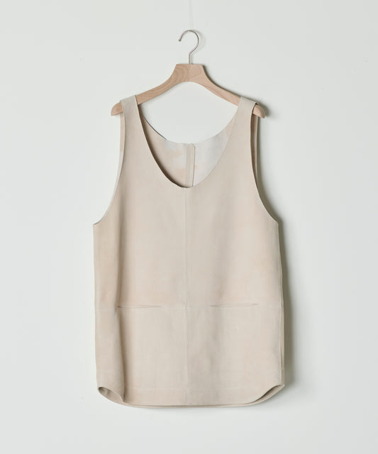 【26SS予約商品】Paneled Suede Tank Top LIGHT BEIGE