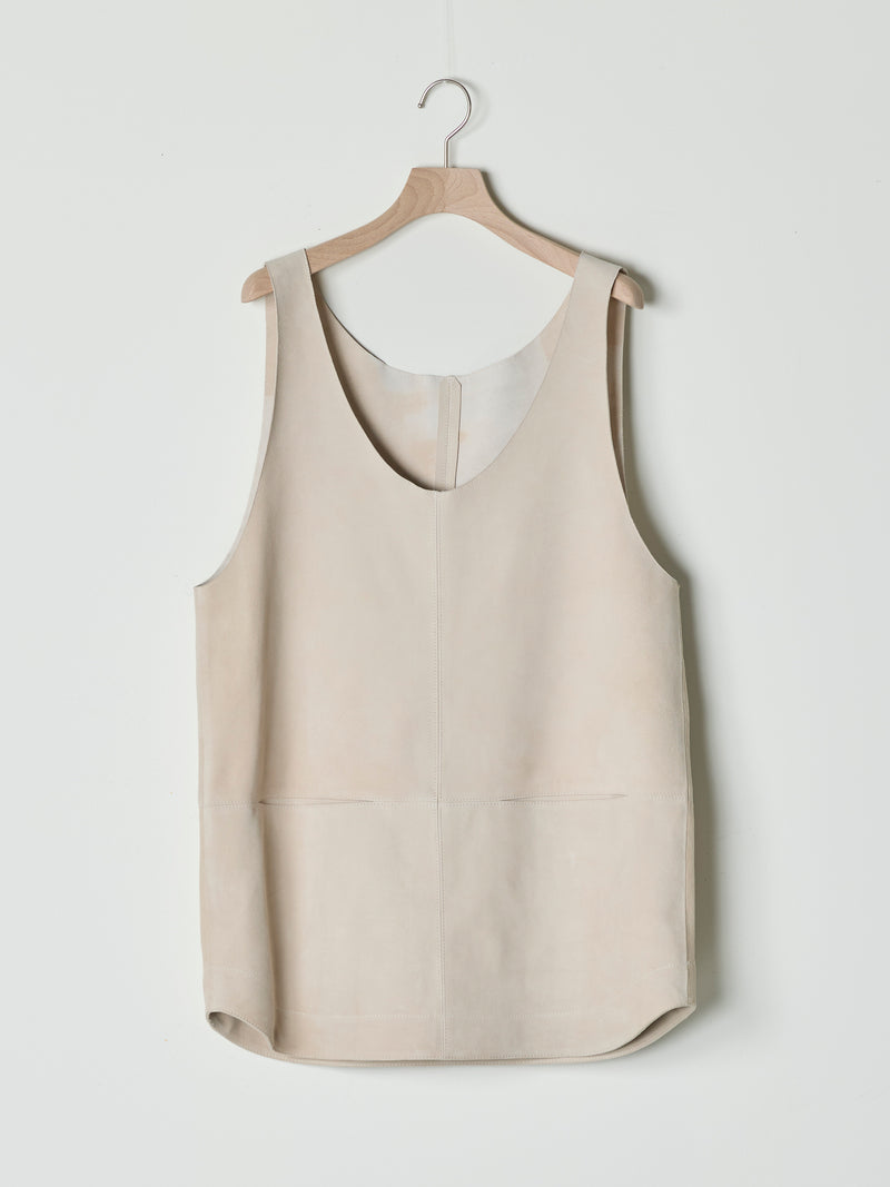 【26SS予約商品】Paneled Suede Tank Top LIGHT BEIGE
