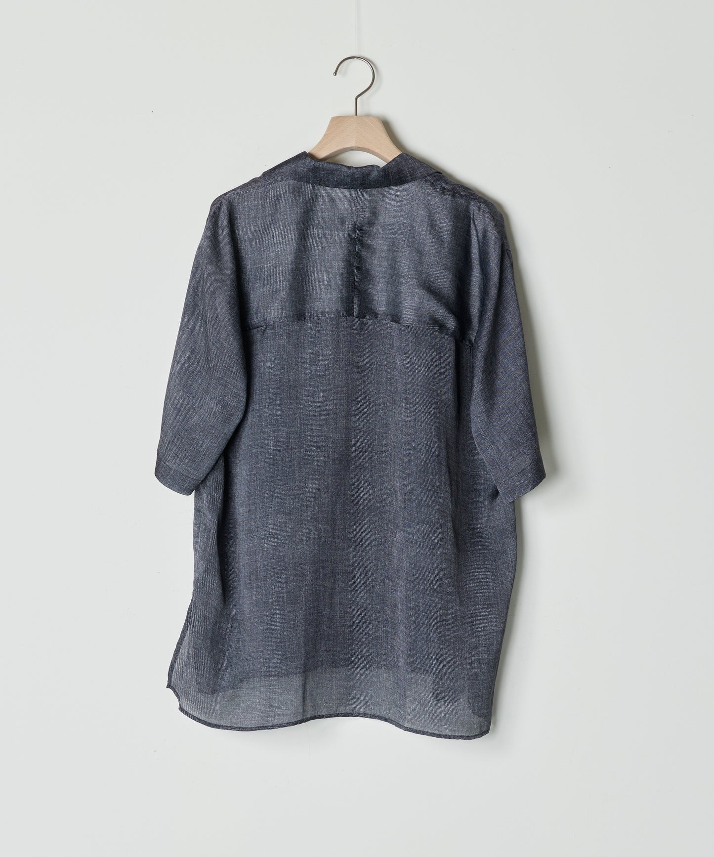 【26SS予約商品】Denim-Print Organza Shirts BLACK