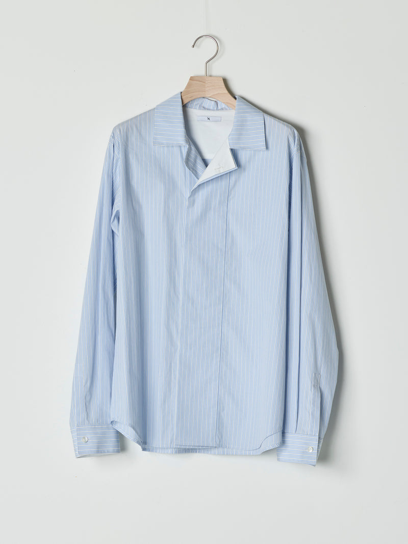 【26SS予約商品】Double-Breasted Wide Shirt BLUE STRIPE