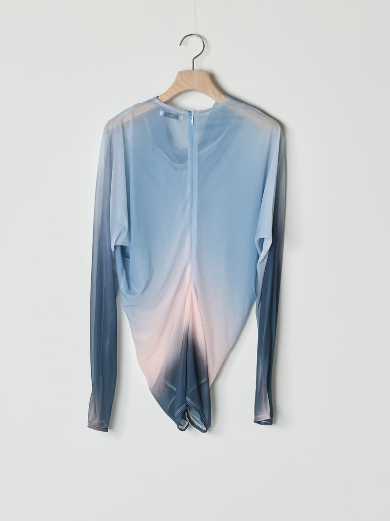【26SS予約商品】Twist-Waist Print Tops BLUE MULCH