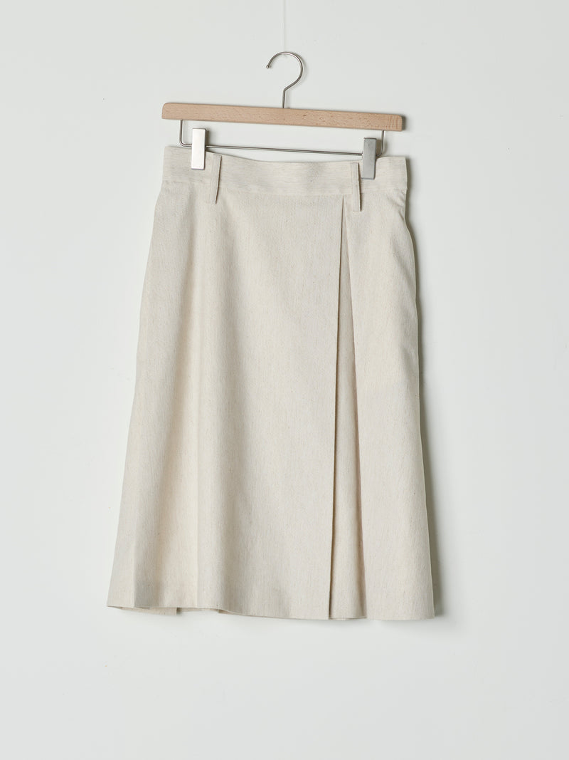 【26SS予約商品】Tailored Box Pleat Midi Skirt IVORY