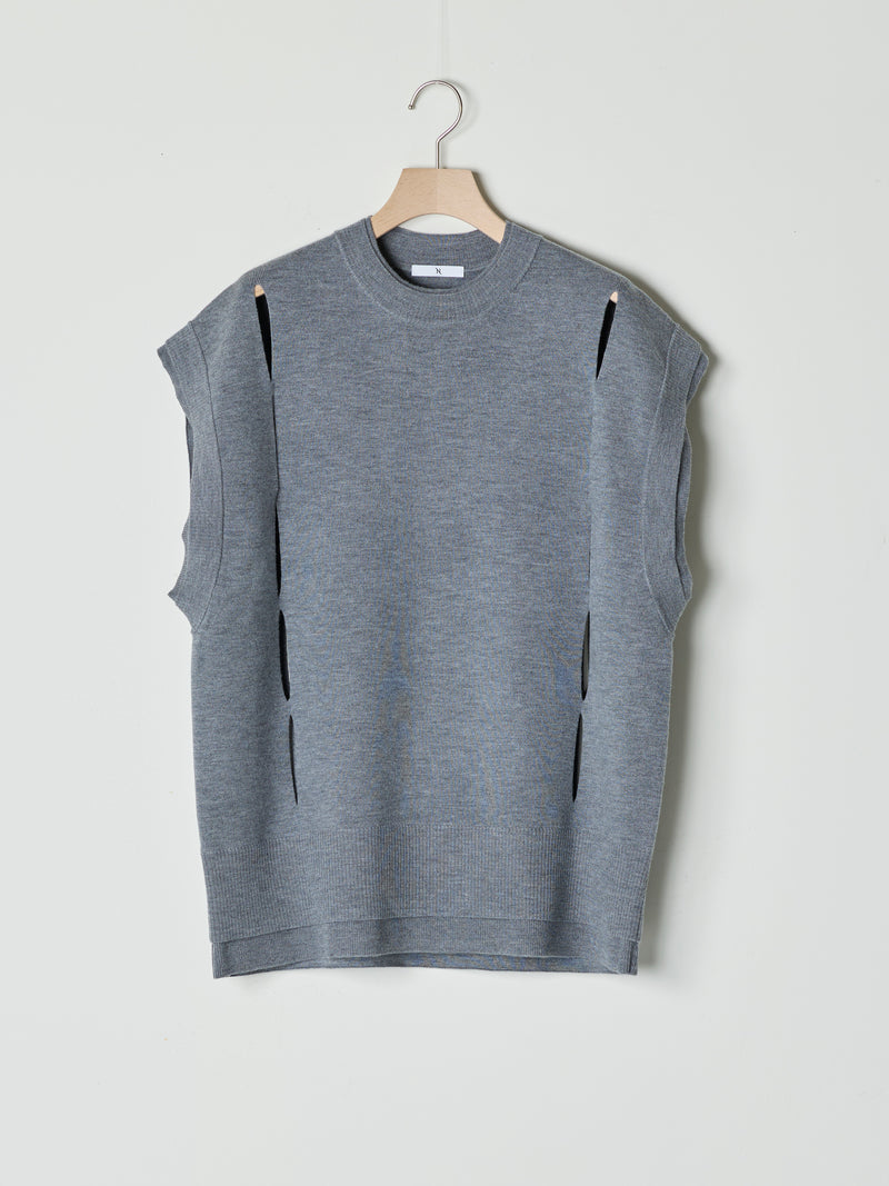 【26SS予約商品】Cut-Out Knit Vest GREY