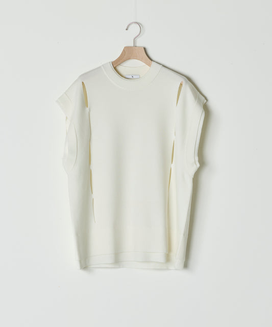 【26SS予約商品】Cut-Out Knit Vest WHITE