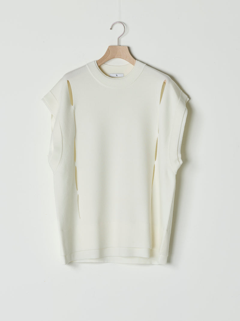 【26SS予約商品】Cut-Out Knit Vest WHITE