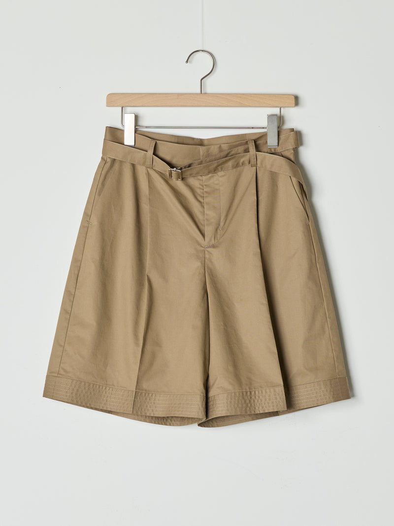 【26SS予約商品】Hem-Stitch Detail Shorts L.BROWN