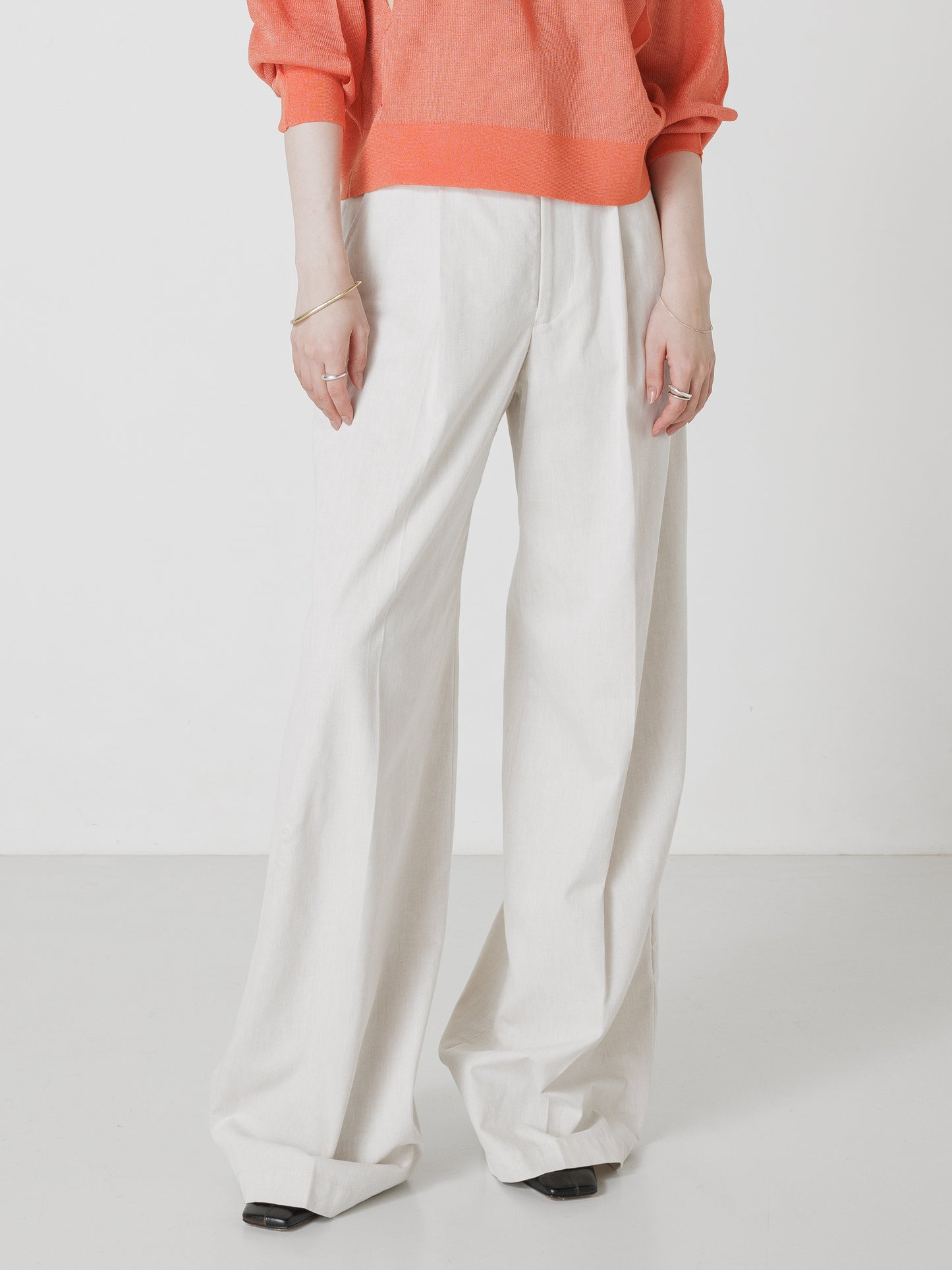 DENIM WIDE PANTS IVORY