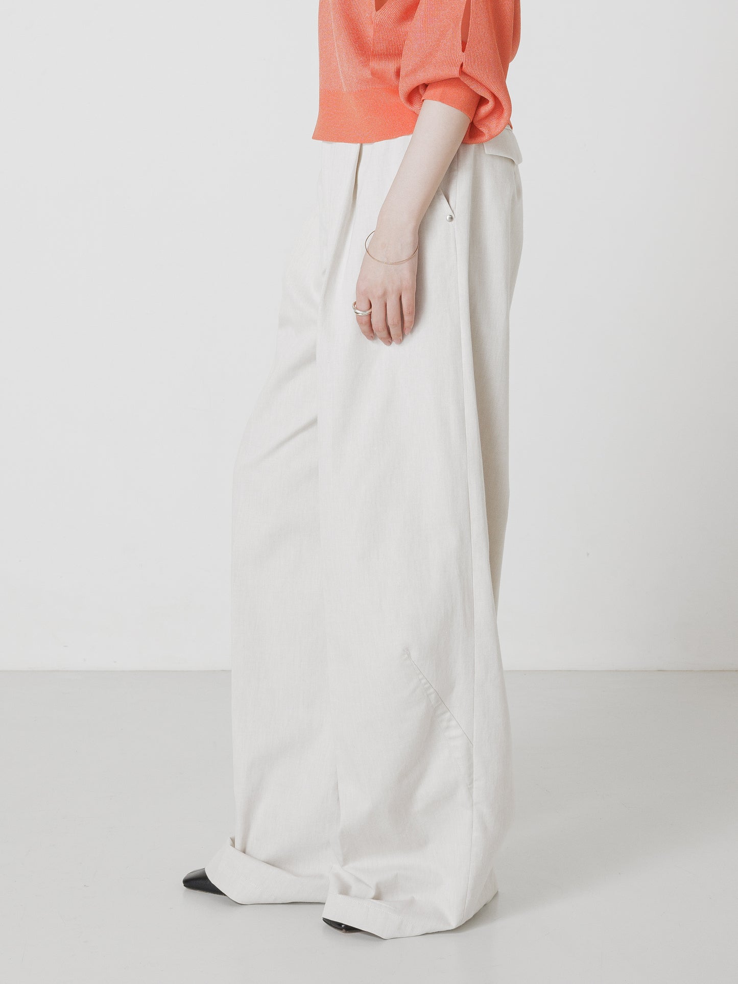 DENIM WIDE PANTS IVORY