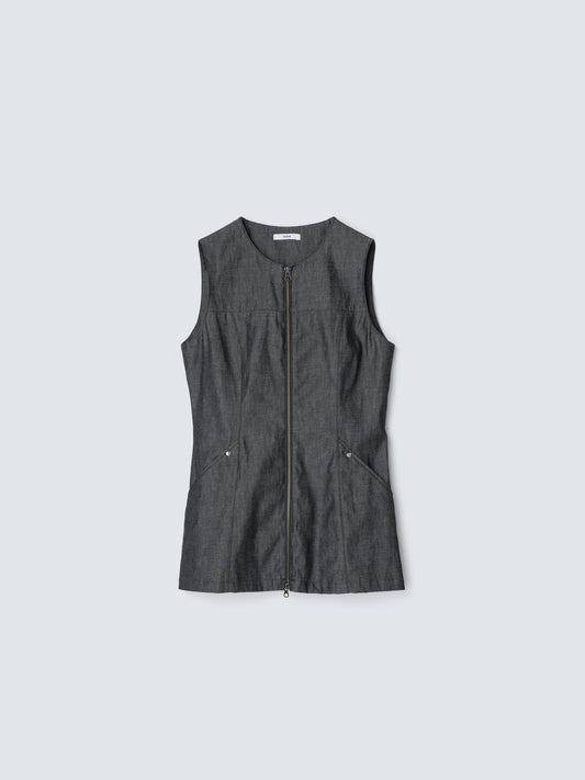 【26SS予約商品】BACK SLIT DENIM TOPS BLACK DENIM