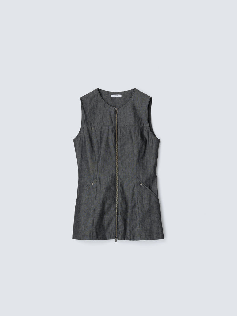 【26SS予約商品】BACK SLIT DENIM TOPS BLACK DENIM