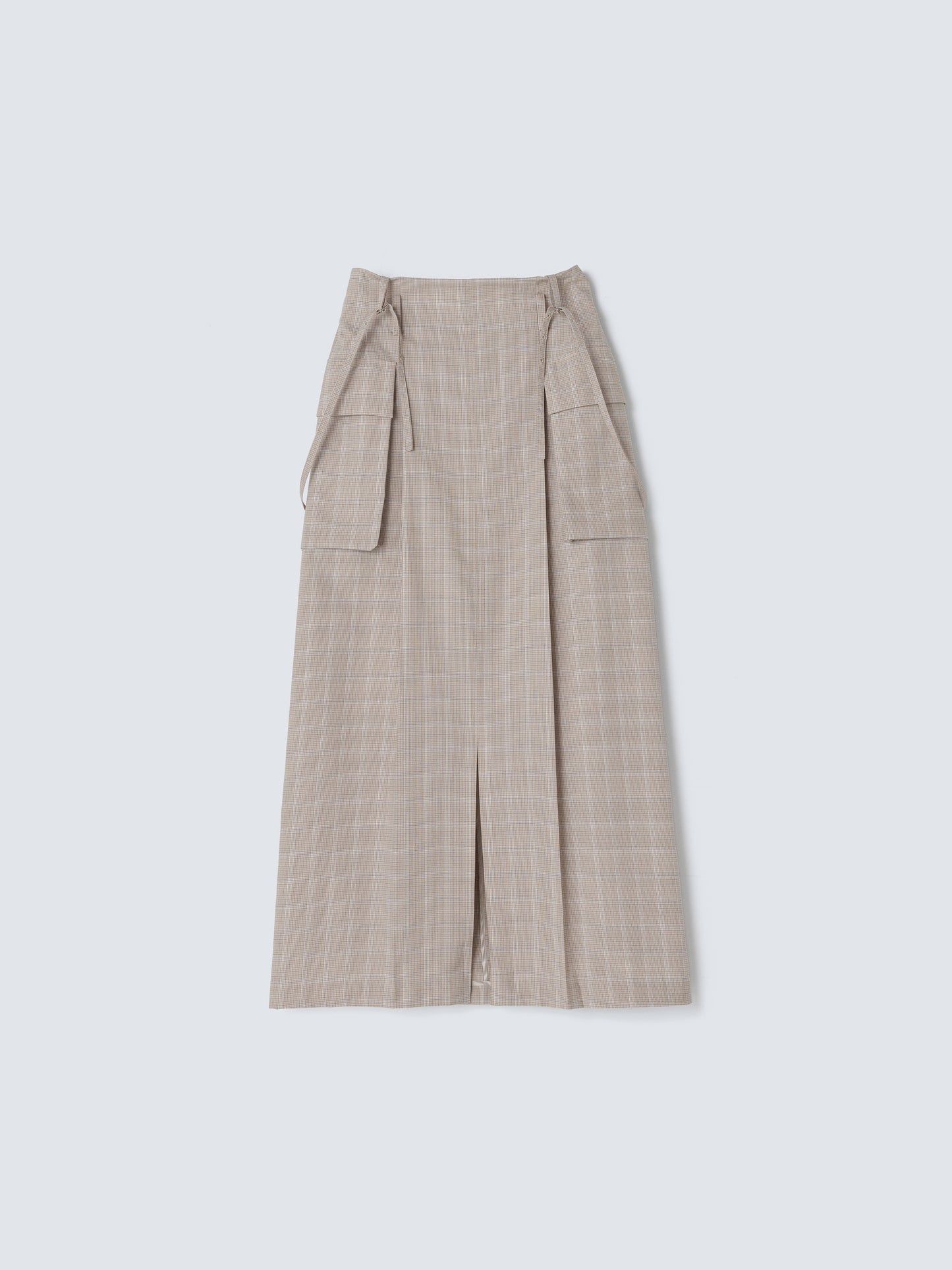 SUMMER WOOL SUSPENDER SKIRT CHECK