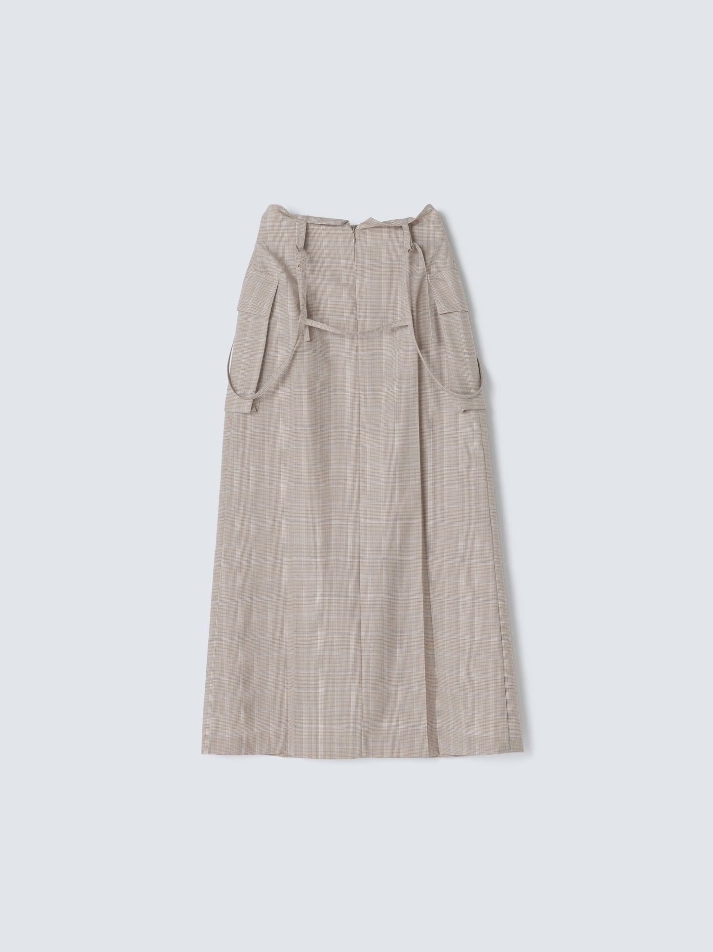 SUMMER WOOL SUSPENDER SKIRT CHECK