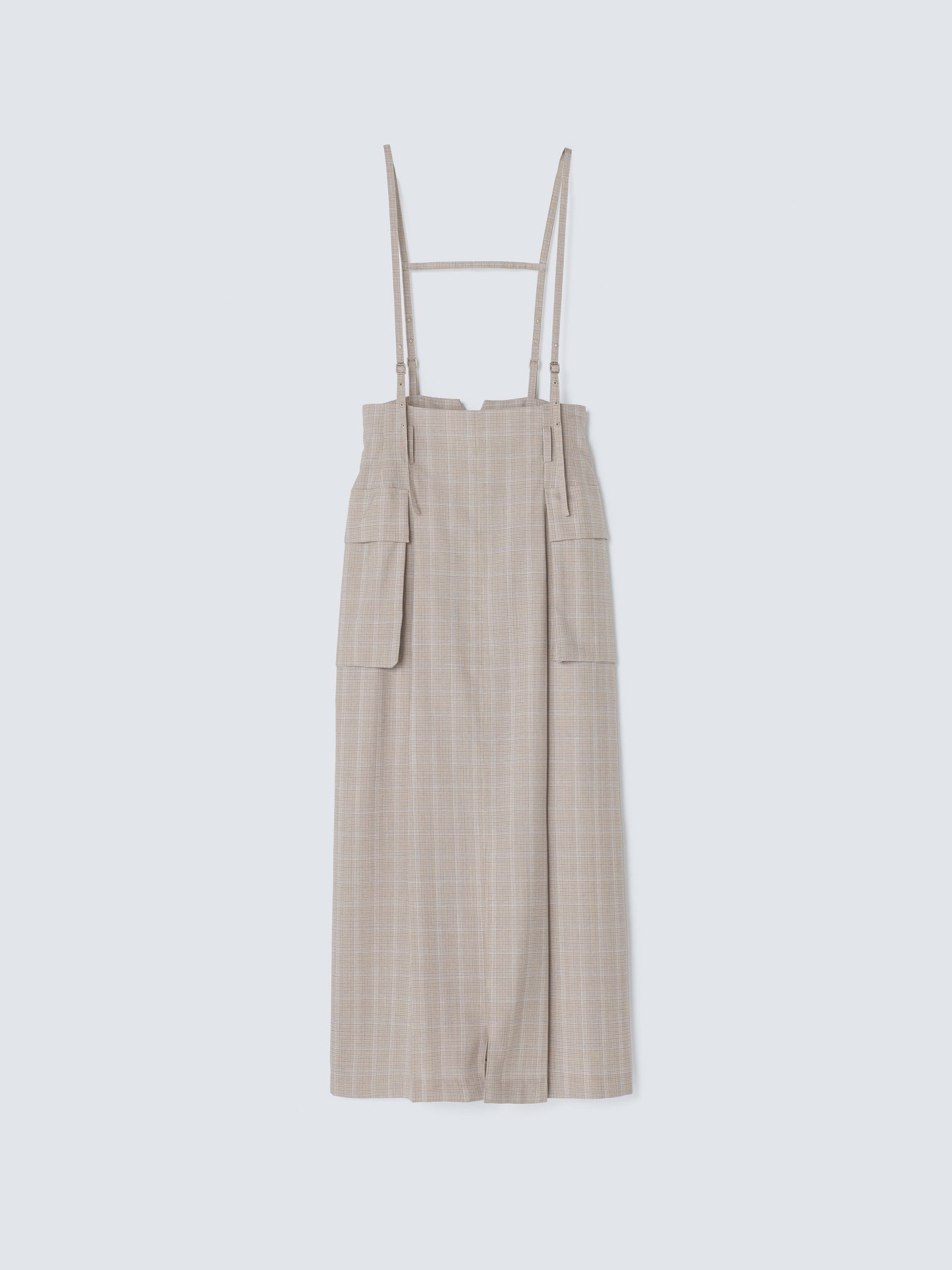 SUMMER WOOL SUSPENDER SKIRT CHECK