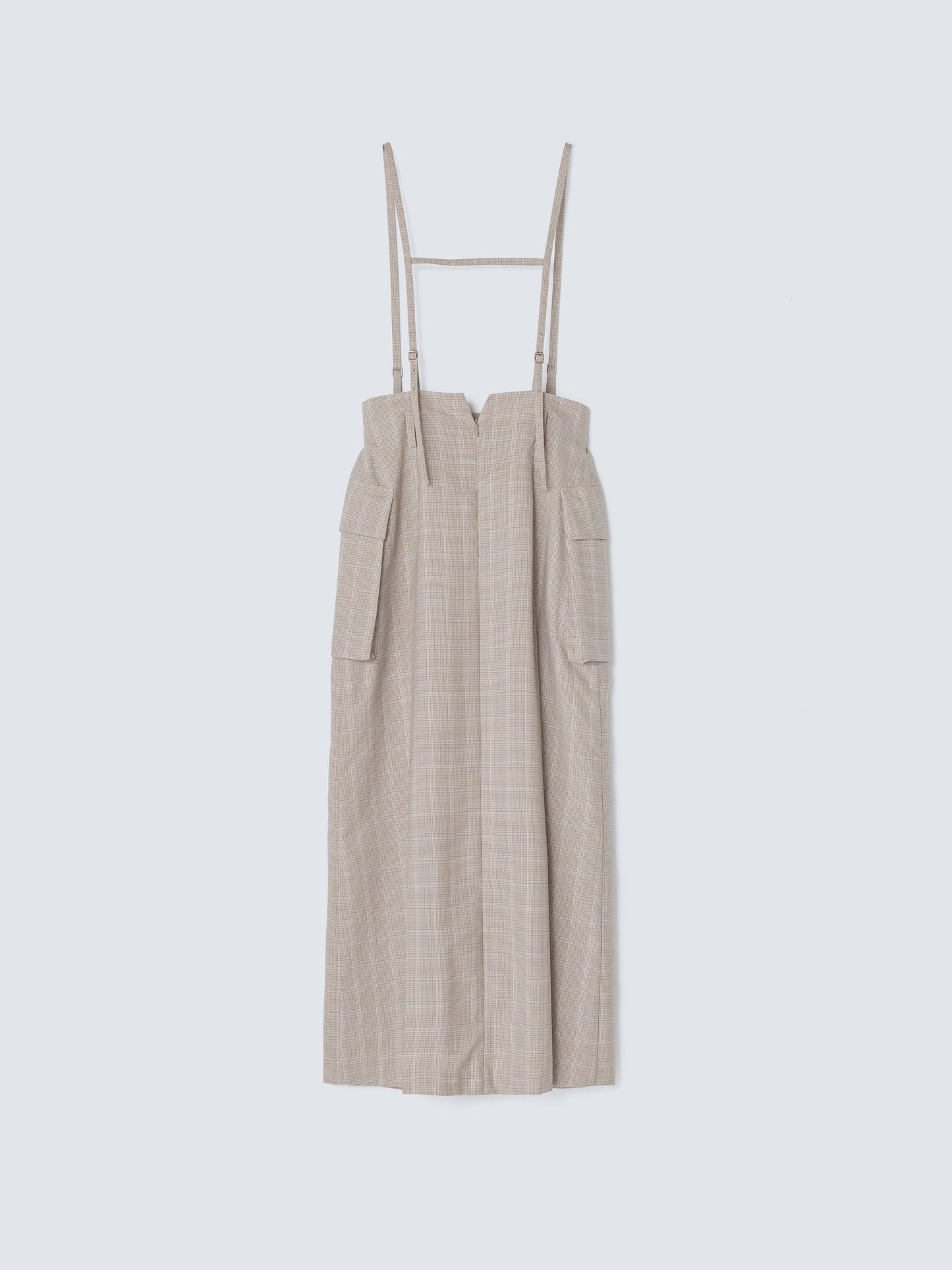 SUMMER WOOL SUSPENDER SKIRT CHECK