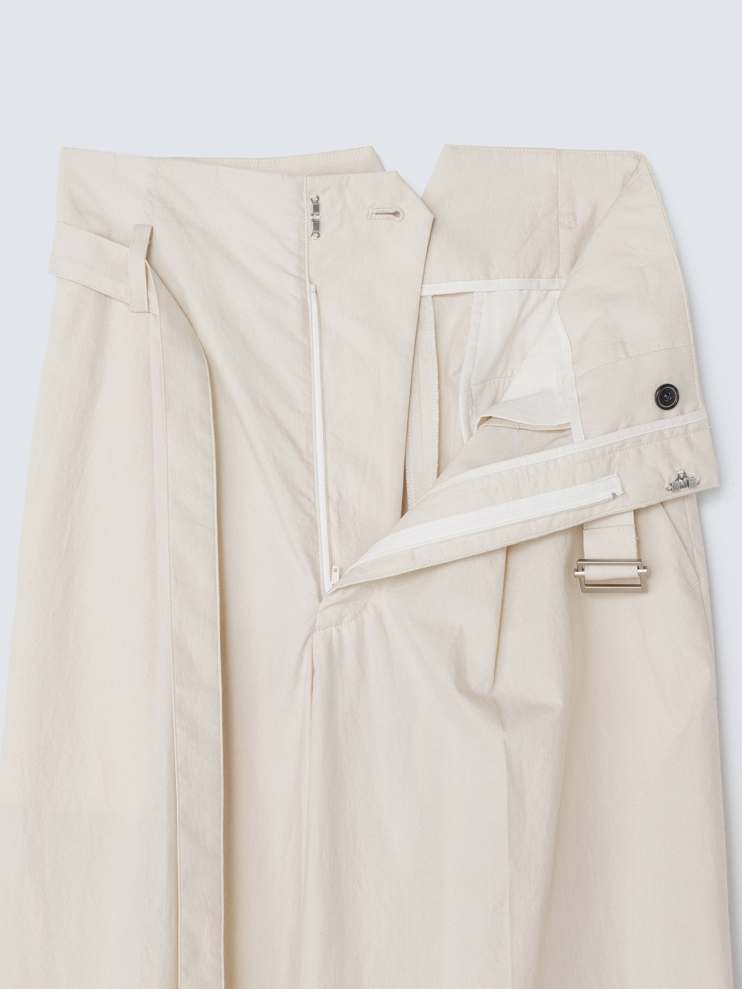 WAIST BELT WIDE PANTS ECRU