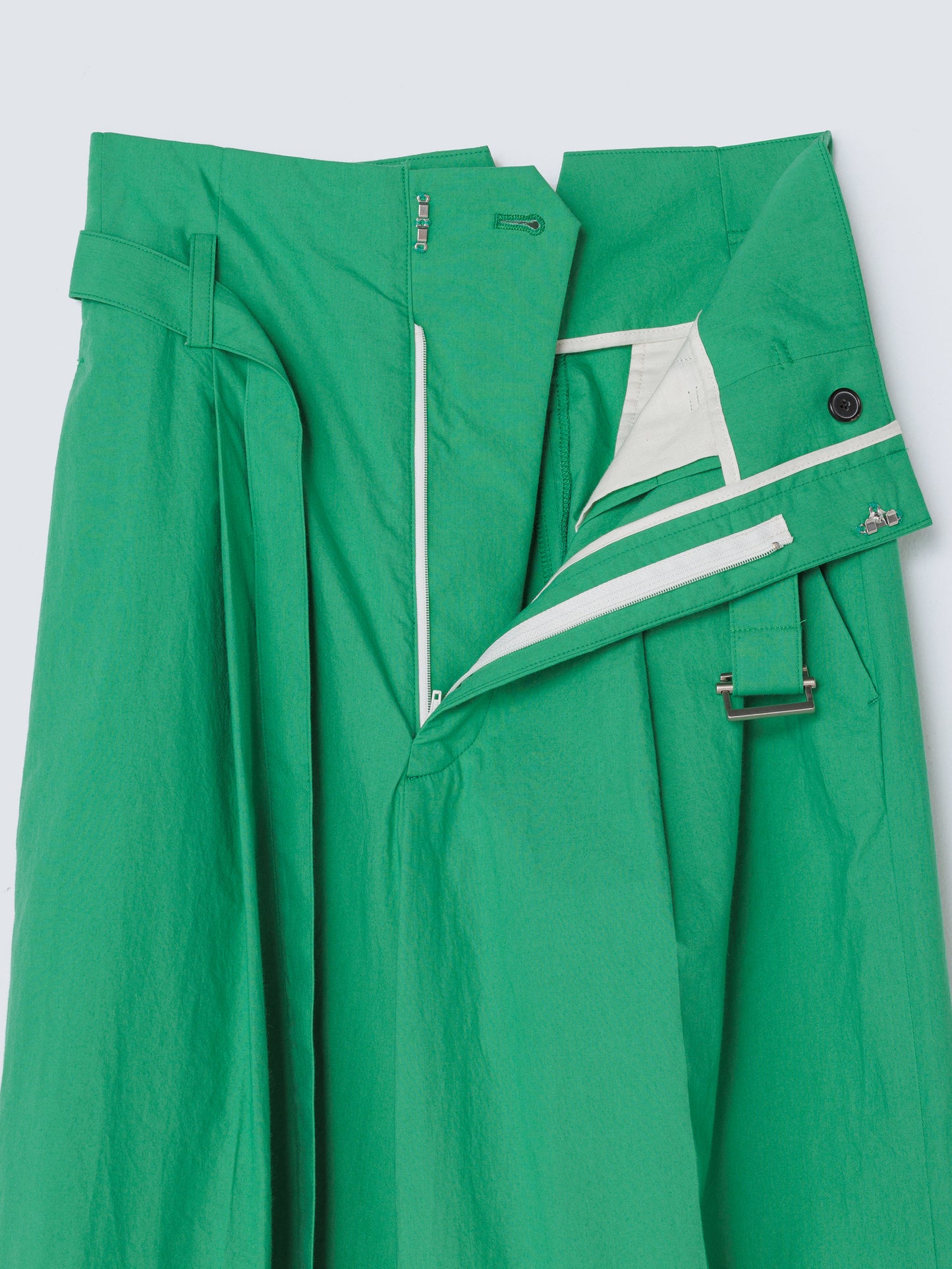 WAIST BELT WIDE PANTS GREEN