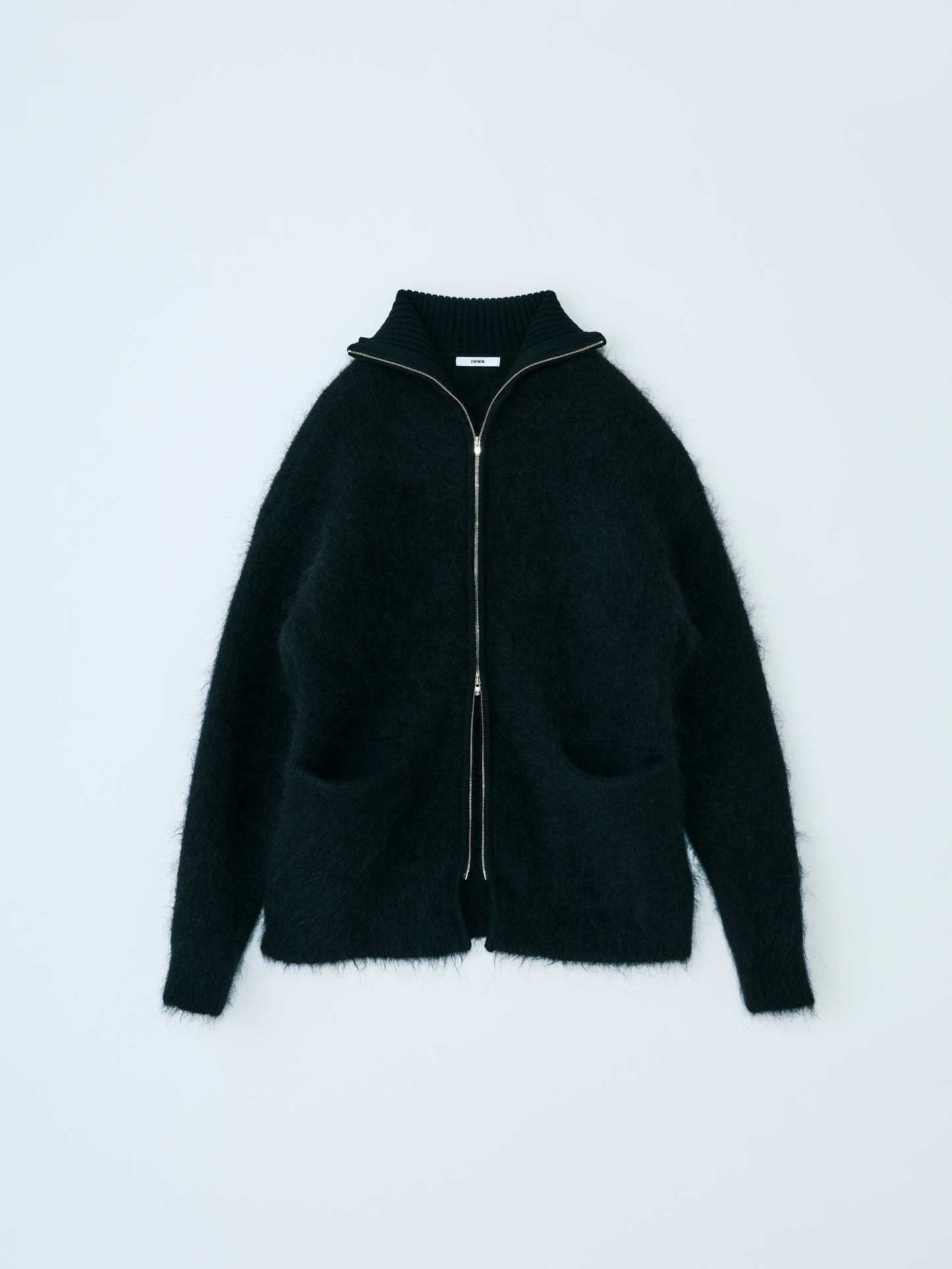 MOHAIR ZIPUP PULLOVER BLACK