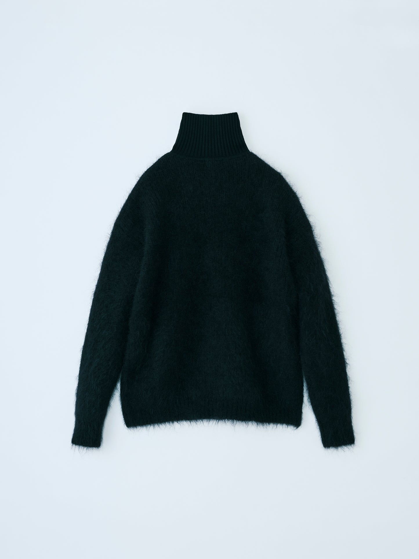 MOHAIR ZIPUP PULLOVER BLACK