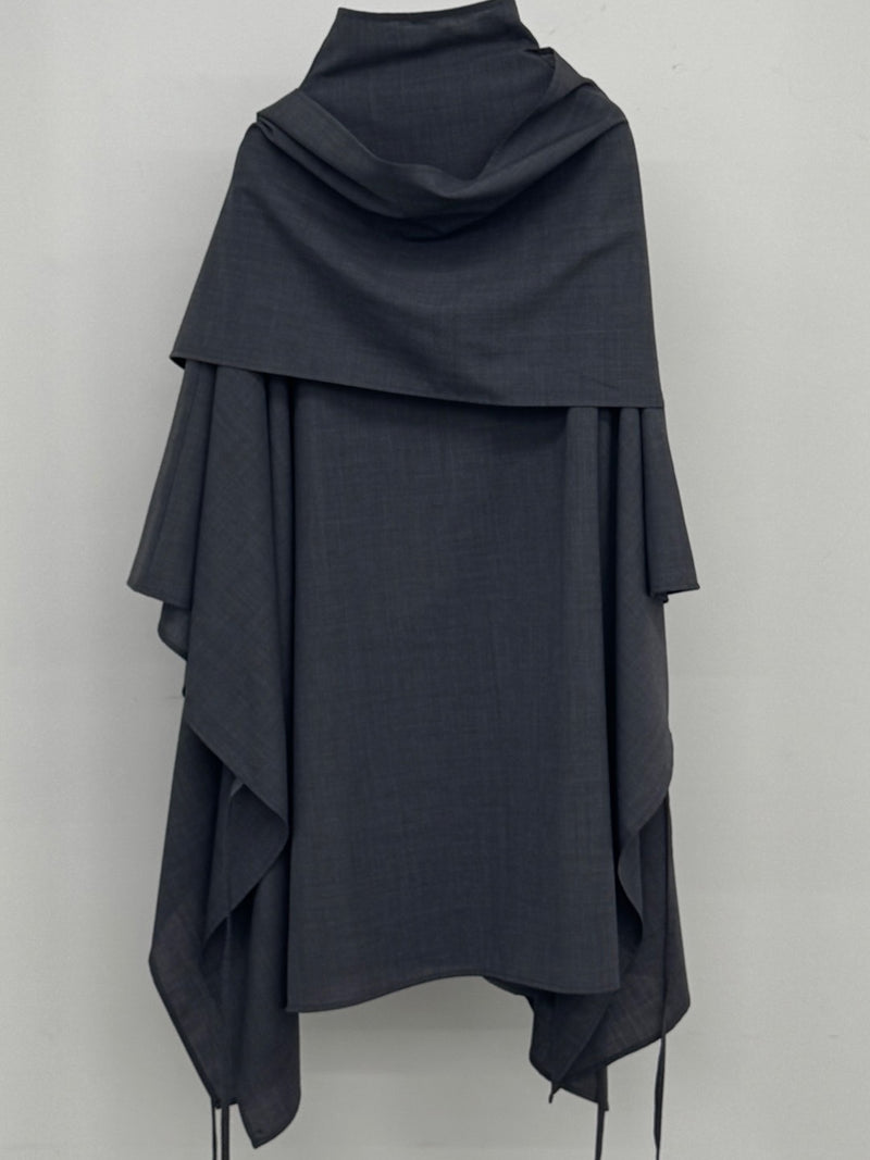【26SS予約商品】Draped Poncho GREY