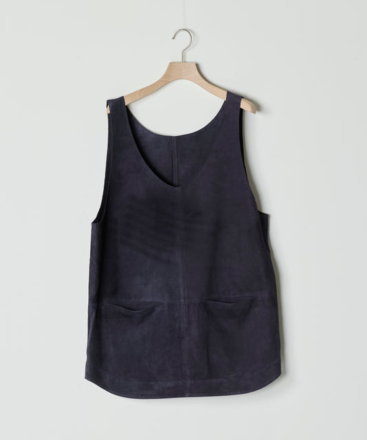 【26SS予約商品】Paneled Suede Tank Top NAVY