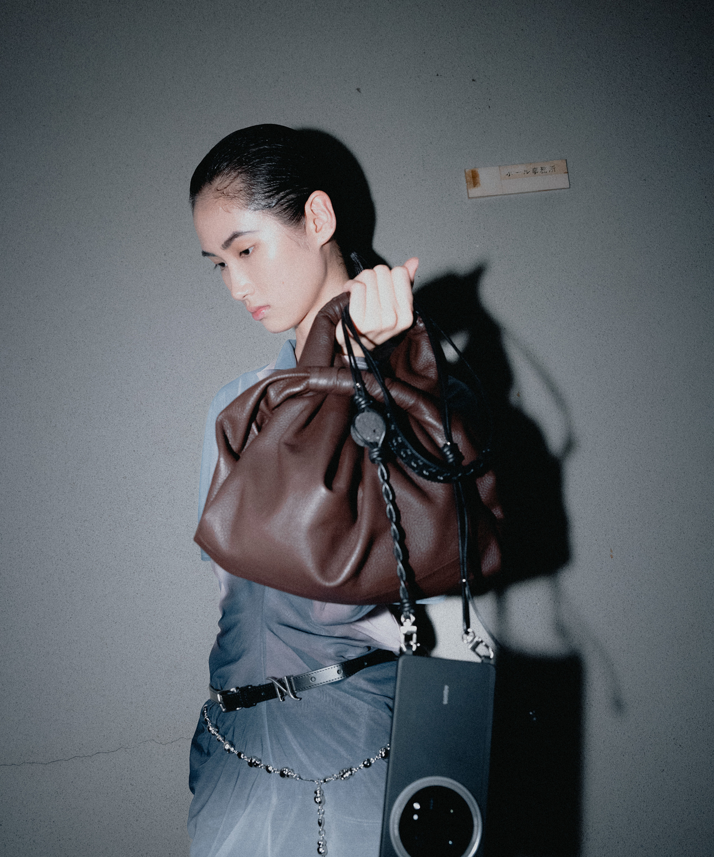 IHNN x LUMEN Bojagi SM shoulder bag BROWN