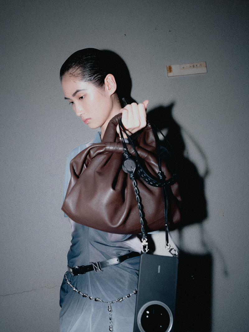IHNN x LUMEN Bojagi SM shoulder bag BROWN
