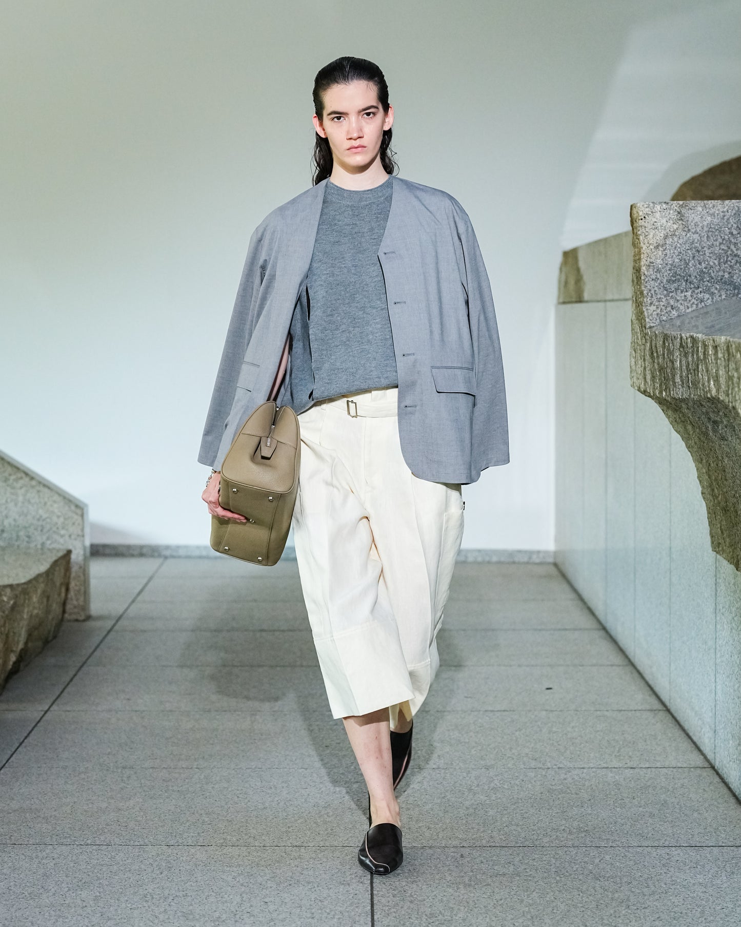 【26SS予約商品】LINEN WAIST BELT CROP PANTS CREAM