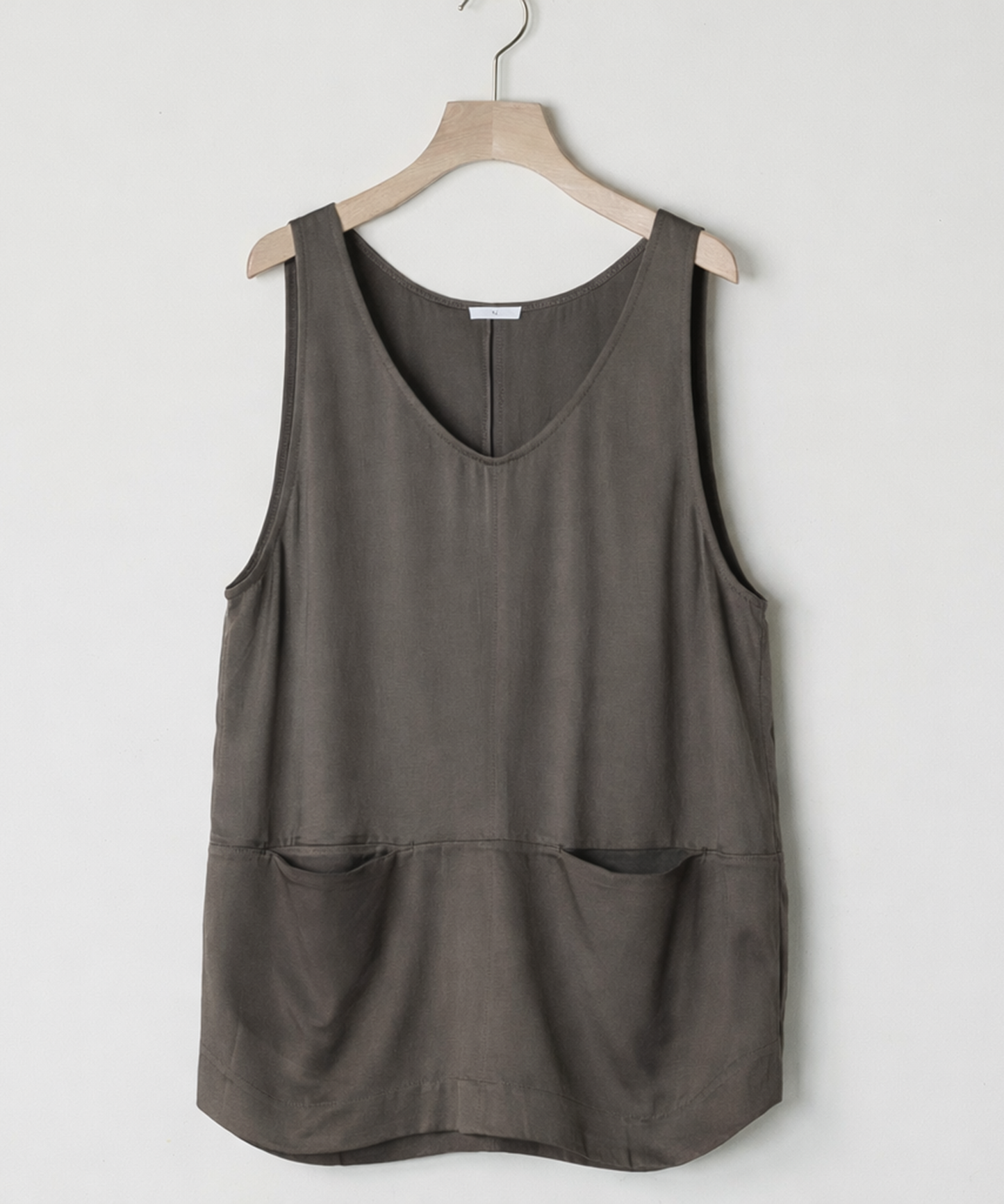 Paneled Satin Tank Top BROWN